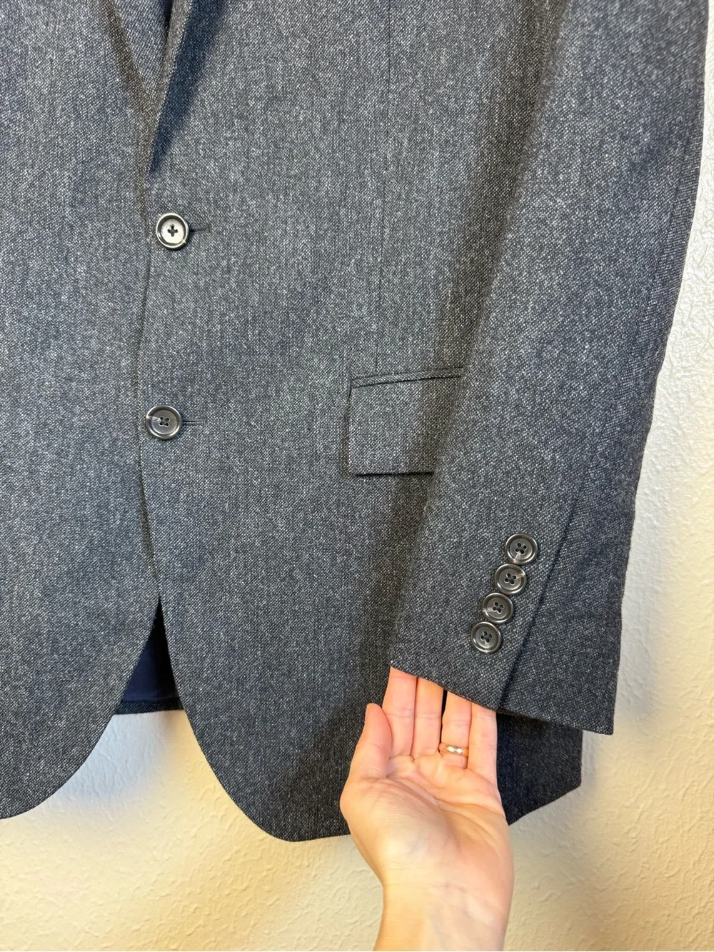 J. Crew Crosby Moon Gray Donegal Tweed Two Button Sport Coat 40L